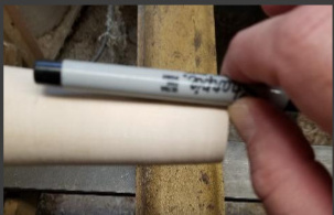 Measure and mark the depth of the inside of the hole.