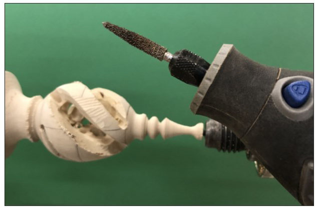 Rotory cutting tool fitted with file tip