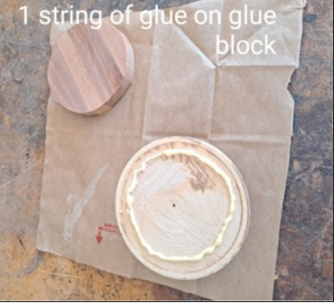 String of glue on glueblock
