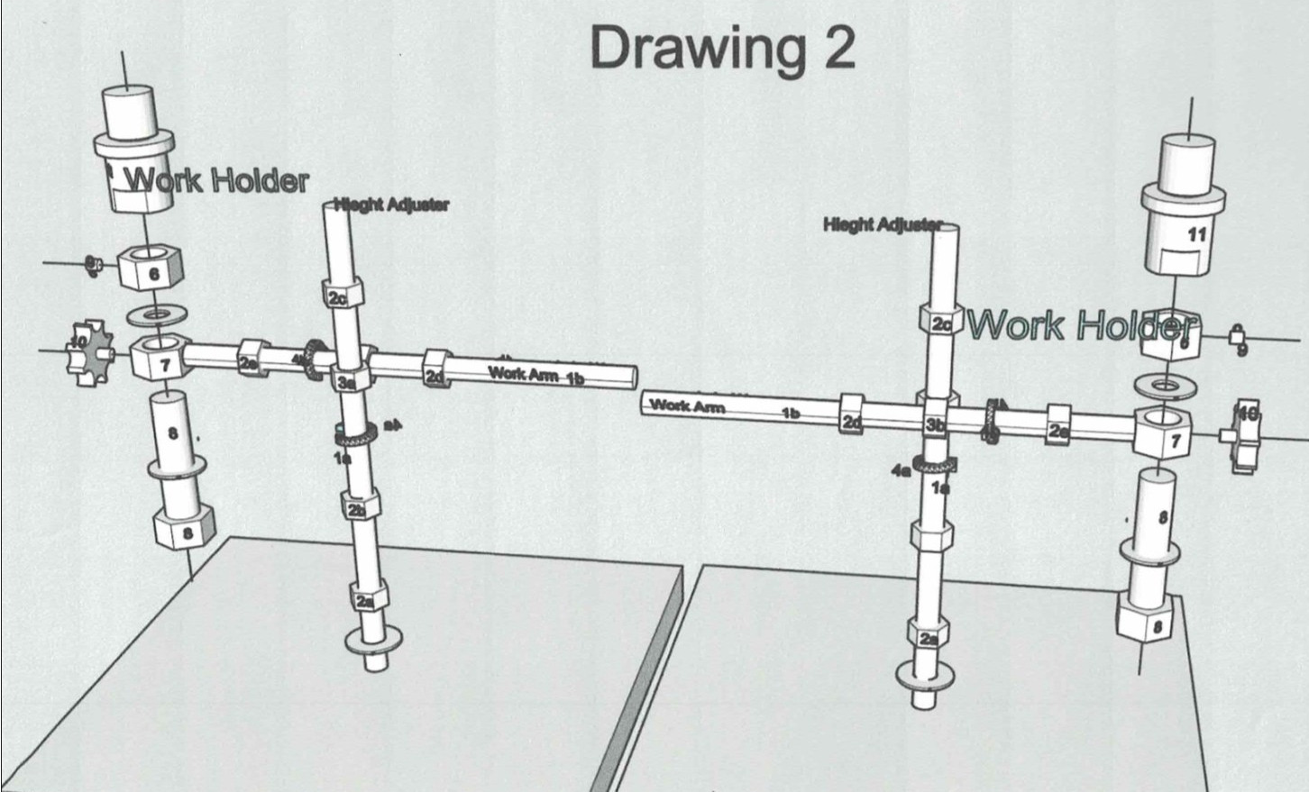 Exploded view of Third Hand
