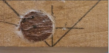 Fill the first hole with a dark plug