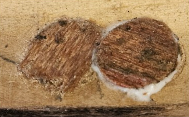 Fill the second hole with a dark plug
